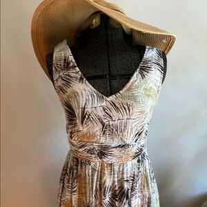 NATURA Elegant Long Palm Print Dress size M